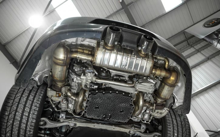 Porsche-911-Carrera-GTS-Akrapovic-Under-Side-Installation-GVE-London-Servicing