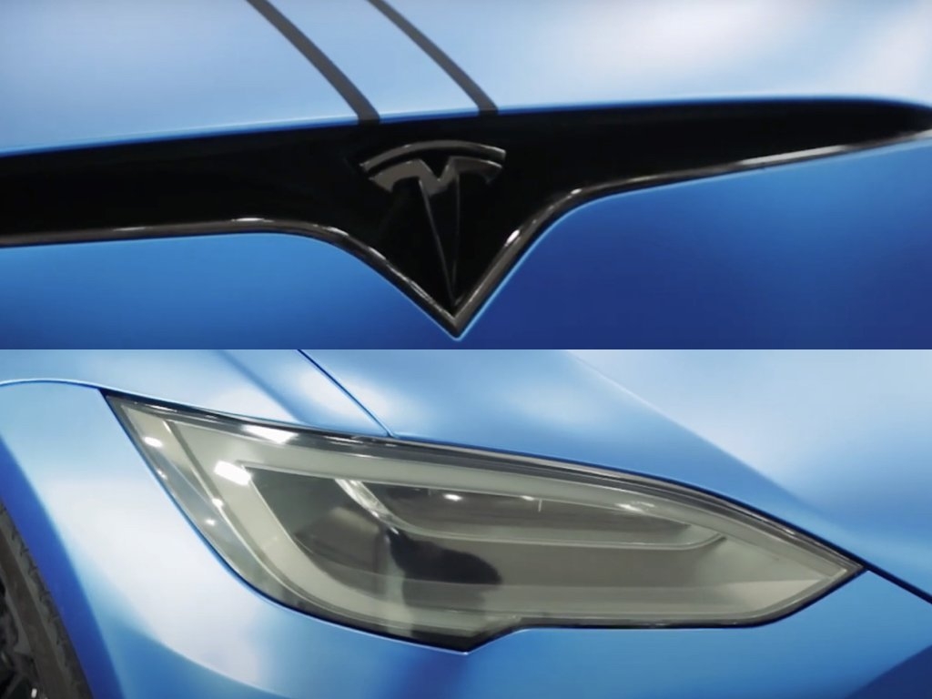 Satin Chrome Blue Tesla Model S Wrap | GVE Customs | West London